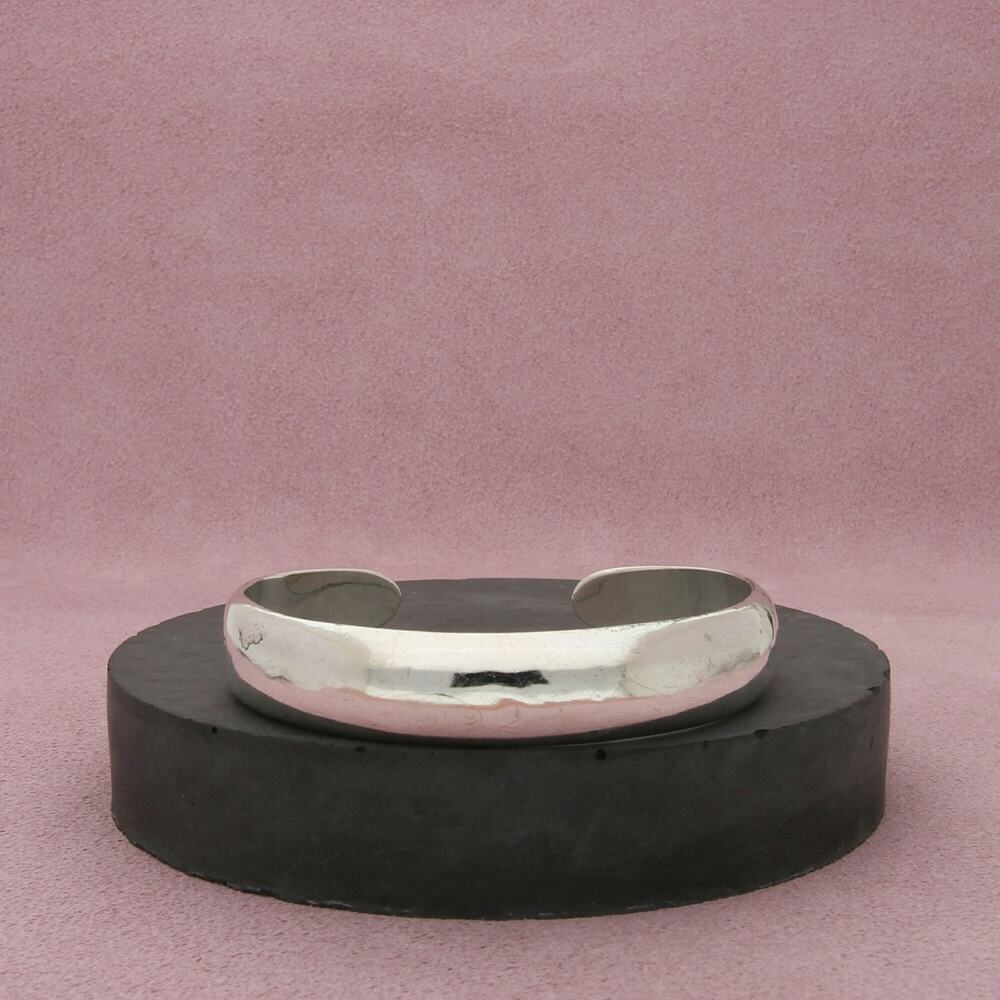 sterling silver vintage smooth cuff bracelet size 6.5in